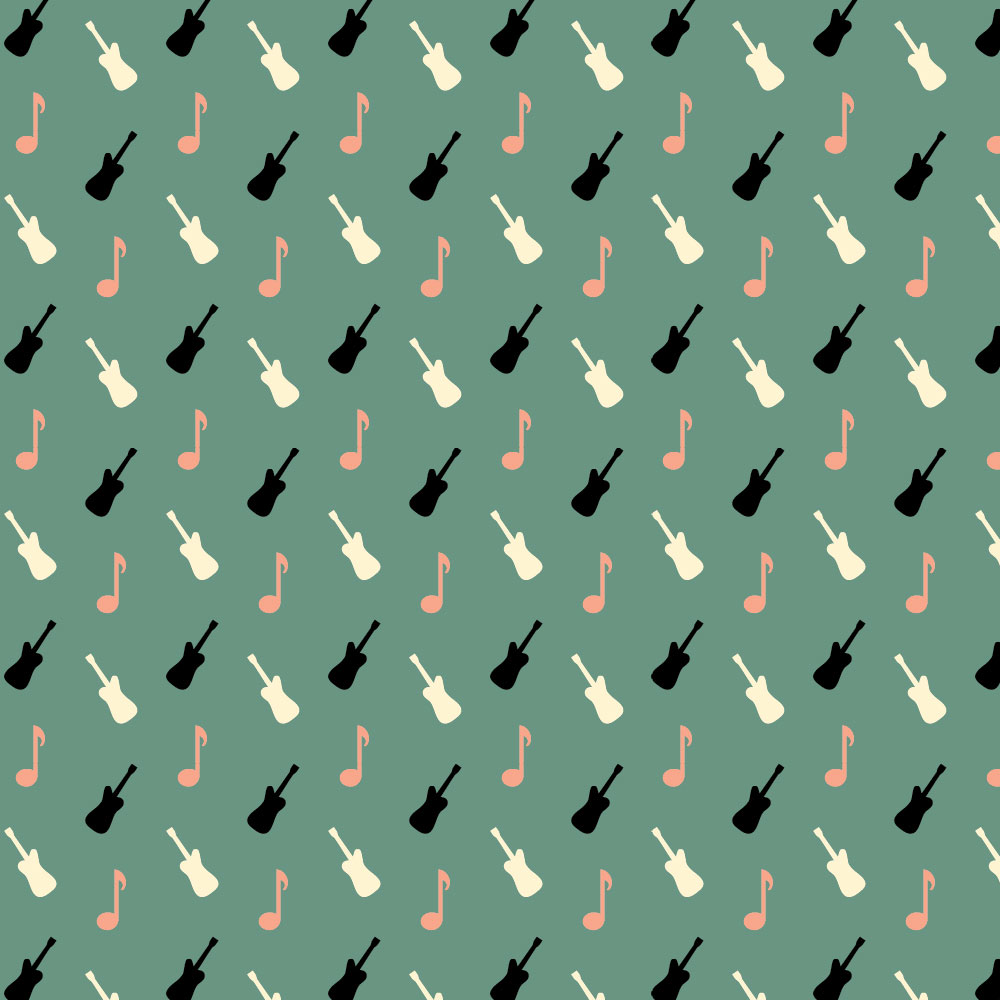 Tapet Premium Heartwork Muzica chitara verde, Ecologic, Non-Woven, Set 6 Role, 150 cm x 310 cm