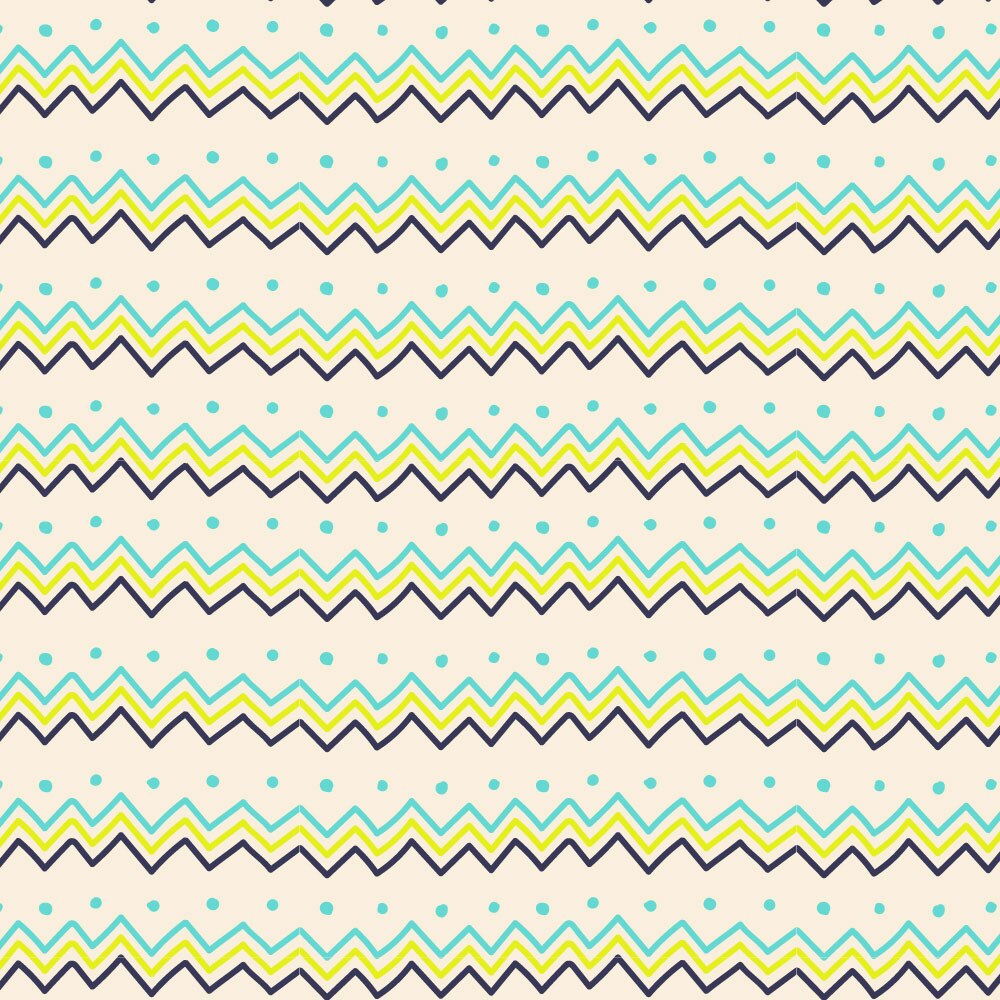 Autocolant Heartwork pentru mobilier, Model jucaus linii zig zag galben turcoaz, autoadeziv, latime 100 cm x lungime 150 cm