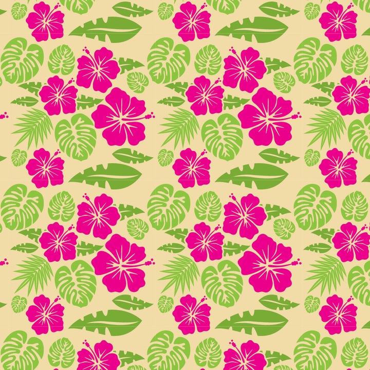 Autocolant Heartwork pentru mobilier, Flori si frunze tropicale, autoadeziv, latime 50 cm x lungime 50 cm