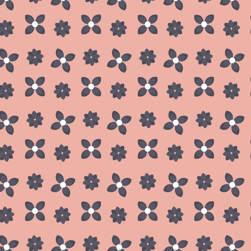 Tapet Premium Heartwork Flori cu patru petale, Ecologic, Non-Woven, Set 6 Role, 150 cm x 310 cm