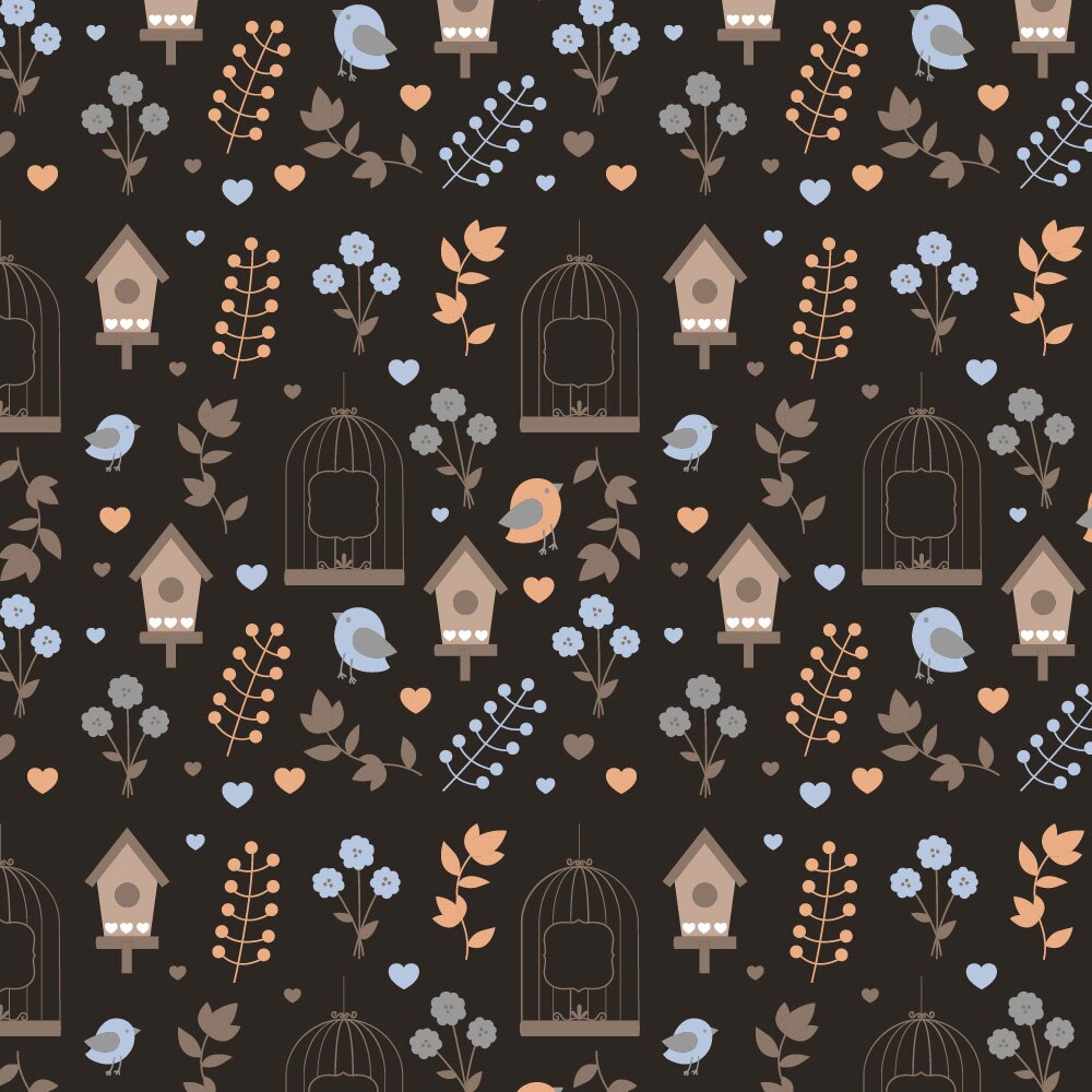 Autocolant Heartwork pentru mobilier, Natura pasari si flori maro, autoadeziv, latime 100 cm x lungime 200 cm