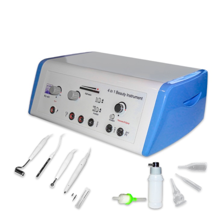 Мултифункционален козметичен уред 4в1 RU-401, Йонофореза, Електрическа игла, Вакуум, Спрей