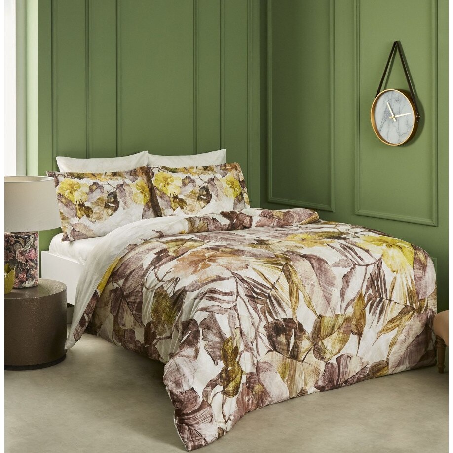 Lenjerie pat dublu satin, TAC, 6 piese, DELUX Digital Digital Vares Kahve