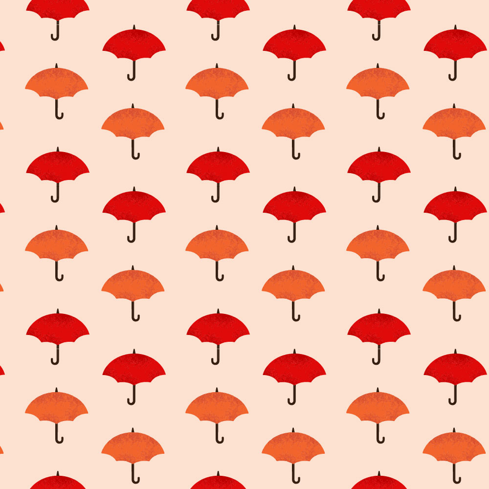 Autocolant Heartwork pentru mobilier, Umbrele rosii, autoadeziv, latime 50 cm x lungime 50 cm