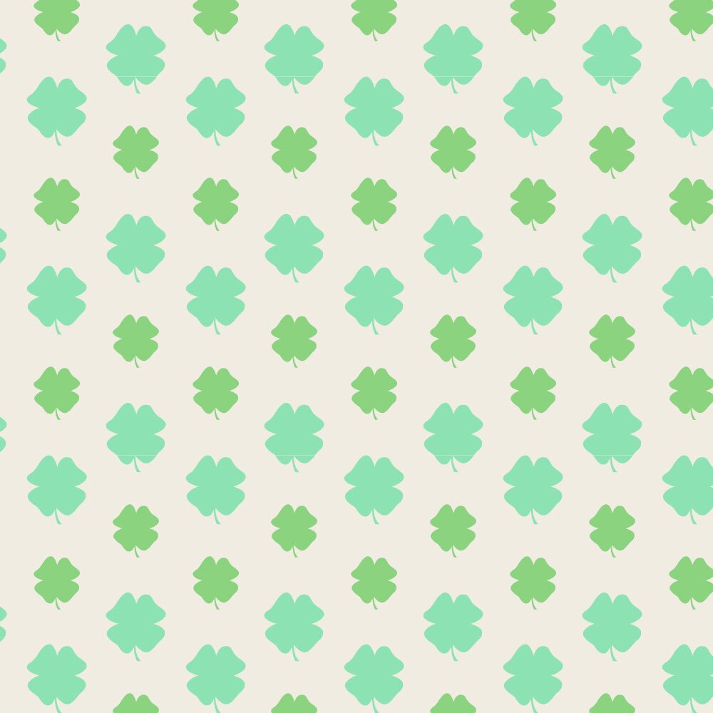 Tapet Premium Heartwork Trifoi fundal alb, Ecologic, Non-Woven, Set 6 Role, 150 cm x 310 cm