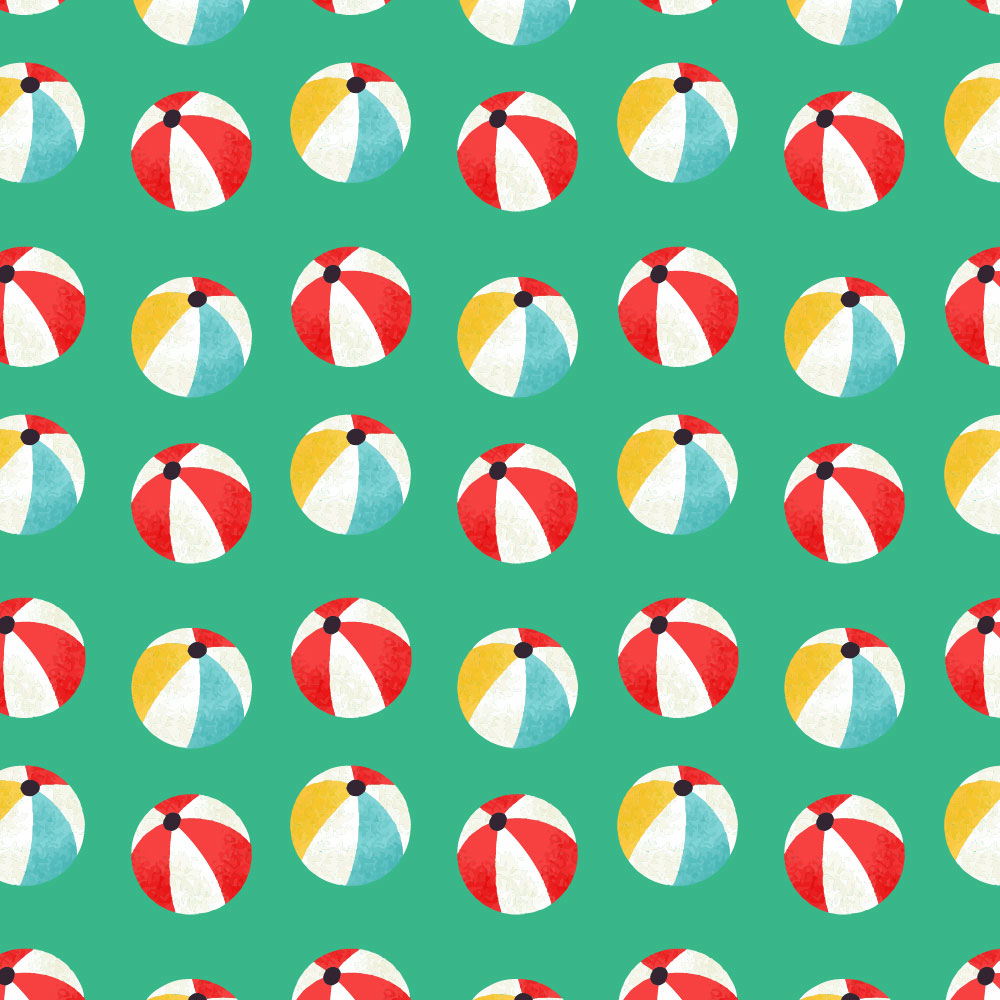 Autocolant Heartwork pentru mobilier, Mingi de plaja fundal verde, autoadeziv, latime 100 cm x lungime 150 cm