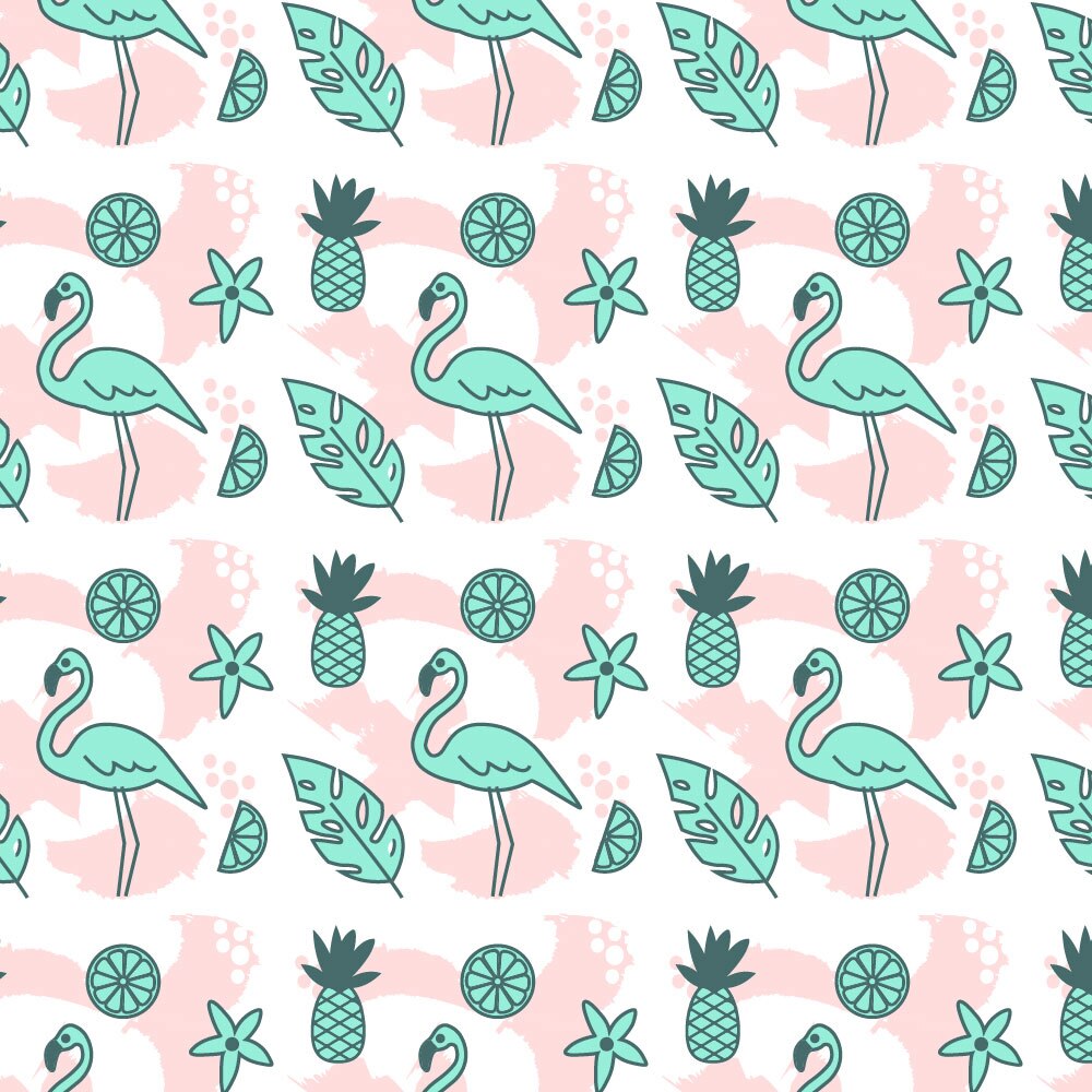 Tapet Premium Heartwork Flamingo verde tropical, Ecologic, Non-Woven, Set 6 Role, 150 cm x 310 cm