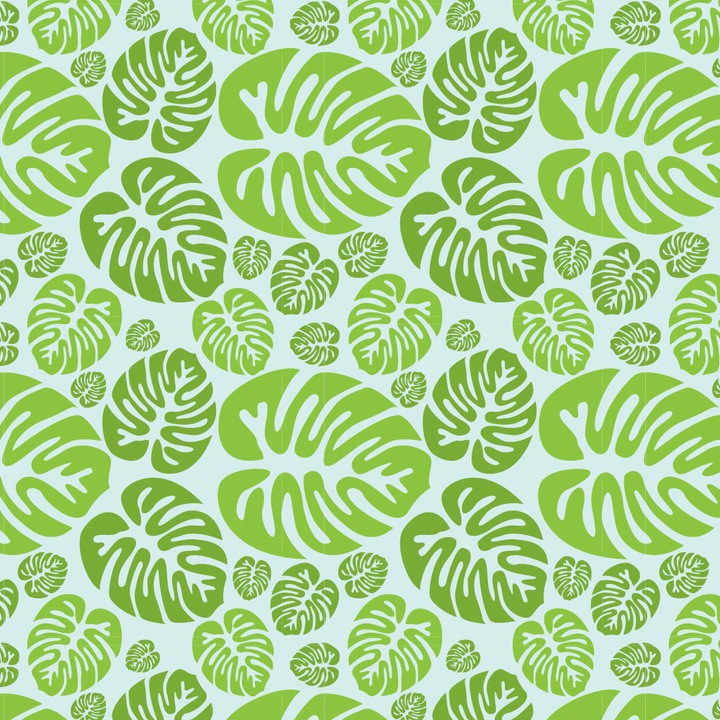 Autocolant Heartwork pentru mobilier, Frunze tropicale verzi, autoadeziv, latime 70 cm x lungime 70 cm
