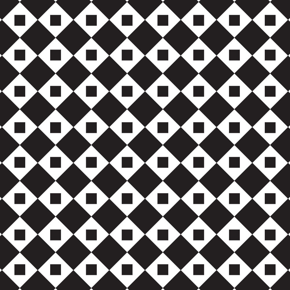 Tapet Premium Heartwork Geometric patrat alb negru, Ecologic, Non-Woven, Set 6 Role, 150 cm x 310 cm