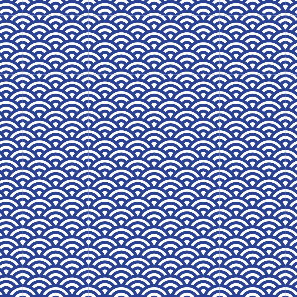 Tapet Premium Heartwork Elemente valuri albastru si alb, Ecologic, Non-Woven, Set 6 Role, 150 cm x 310 cm