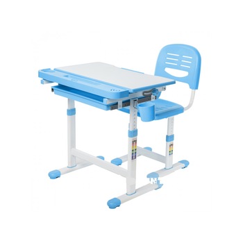 Set birou si scaun copii, reglabil pe inaltime, Canto albastru Ambient L 66.4 X l 49.3 x H 76.6 cm