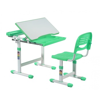 Set birou si scaun copii, reglabil pe inaltime, Canto verde Ambient L 66.4 X l 49.3 x H 76.6 cm Set birou si scaun copii, reglabil pe inaltime, Canto verde Ambient L 66.4 X l 49.3 x H 76.6 cm