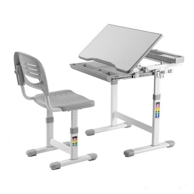Set birou si scaun copii, reglabil pe inaltime, Canto gri Ambient L 66.4 X l 49.3 x H 76.6 cm