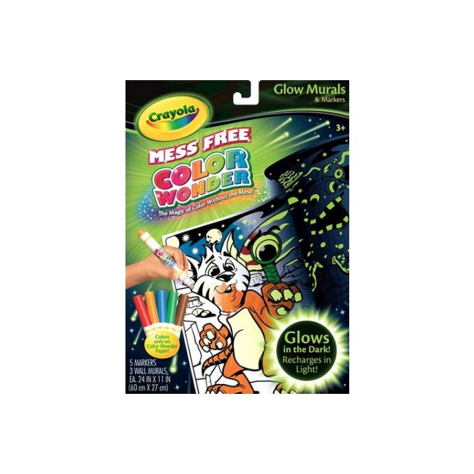 Set desen Crayola, 3 desene murale si 5 markere
