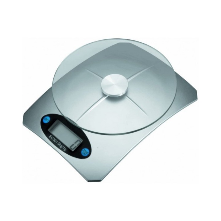 Cantar digital cu tava din sticla, capacitate maxima 5 kg