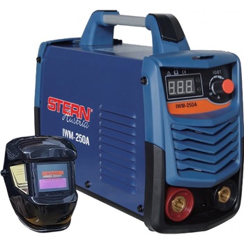 Invertor de sudura Stern IWM-250A cu masca de sudura heliomata, 250 A, AKT Invertor de sudura Stern IWM-250A cu masca de sudura heliomata, 250 A, AKT