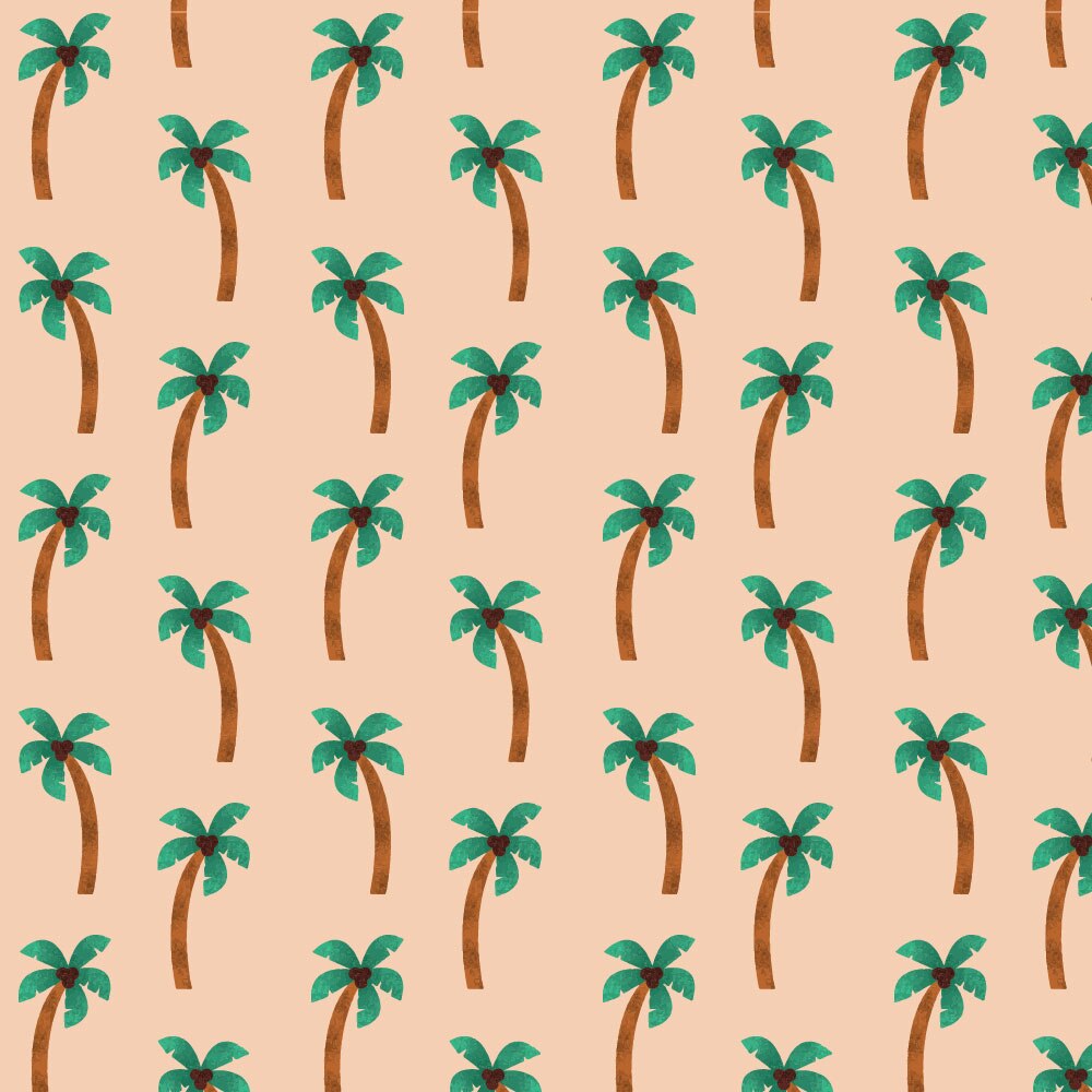 Tapet Premium Heartwork Palmier fundal portocaliu, Ecologic, Non-Woven, Set 6 Role, 150 cm x 310 cm
