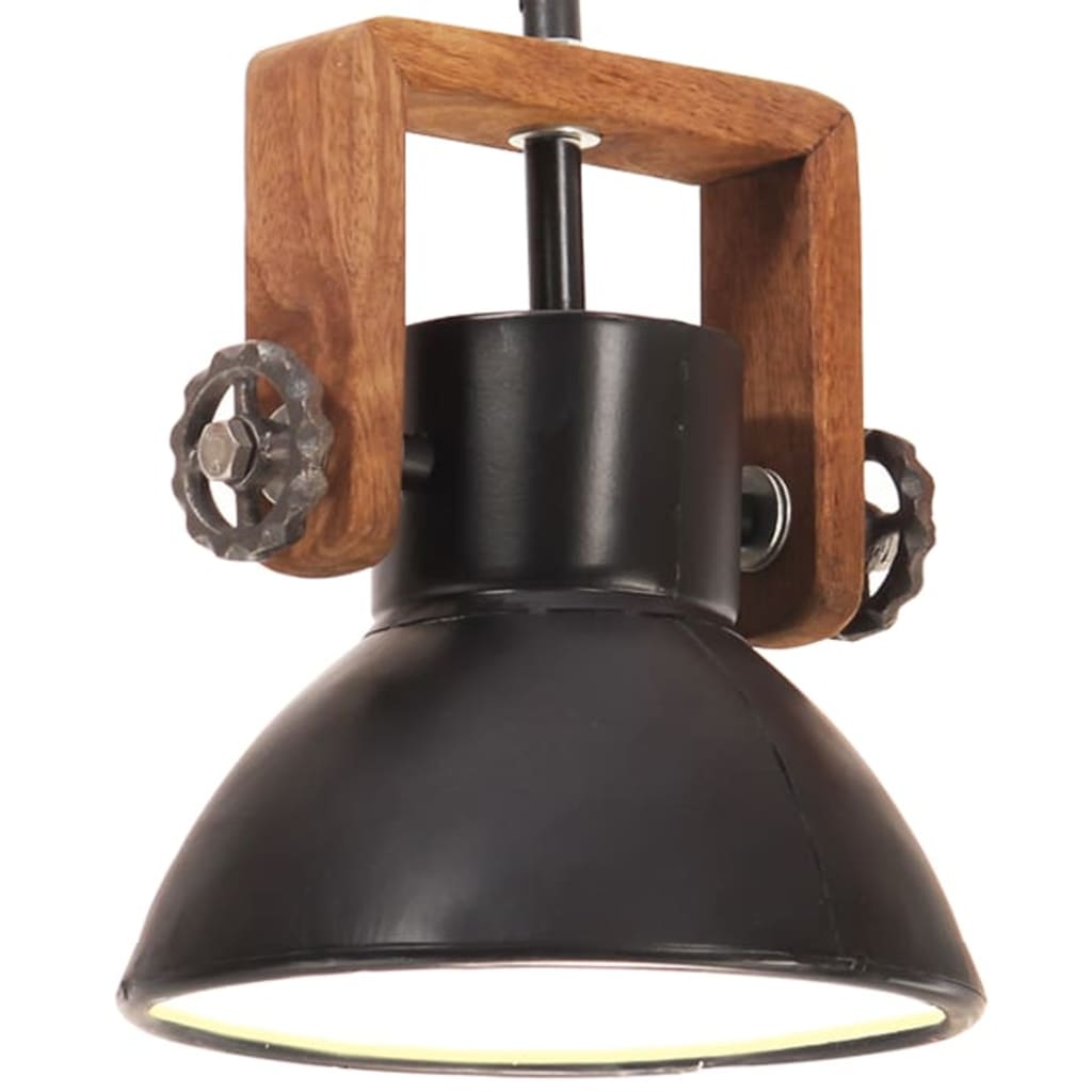 Lampa suspendata industriala, vidaXL, Fier, 19 x 24 cm, Negru