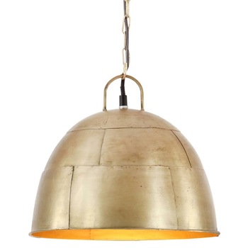 Lampa suspendata vintage rotunda, vidaXL, Fier, 31 x 26 cm, Auriu Lampa suspendata vintage rotunda, vidaXL, Fier, 31 x 26 cm, Auriu