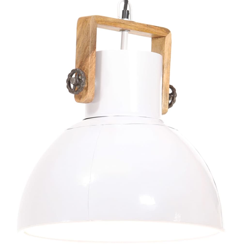 Lampa suspendata industriala, vidaXL, Fier, 40 x 47 cm, Alb
