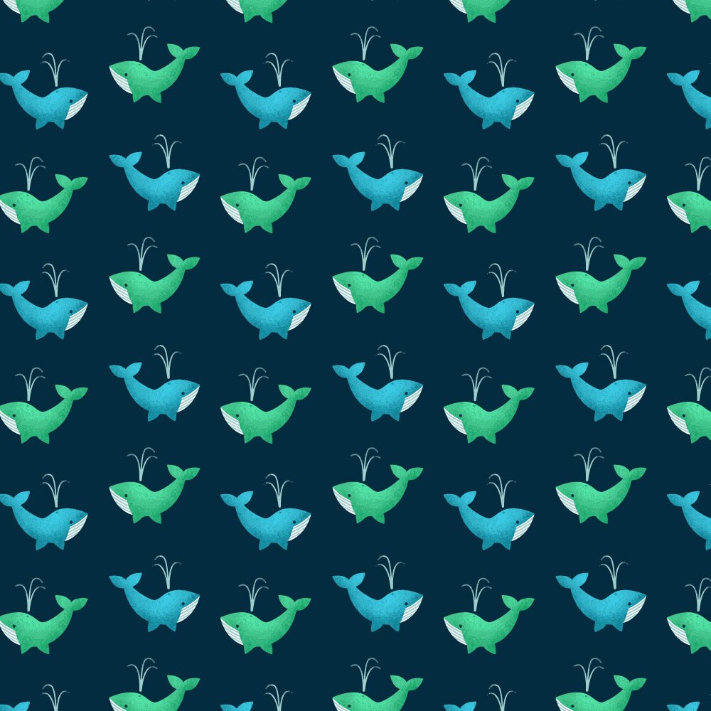 Tapet Premium Heartwork Balene albastre si verzi, Ecologic, Non-Woven, Set 6 Role, 150 cm x 310 cm