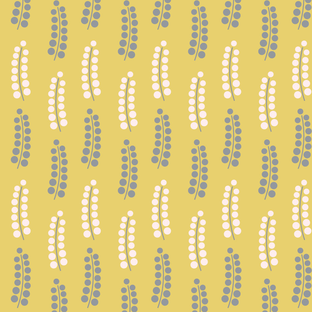 Autocolant Heartwork pentru mobilier, Frunze ciorchini stilizate galben, autoadeziv, latime 50 cm x lungime 70 cm