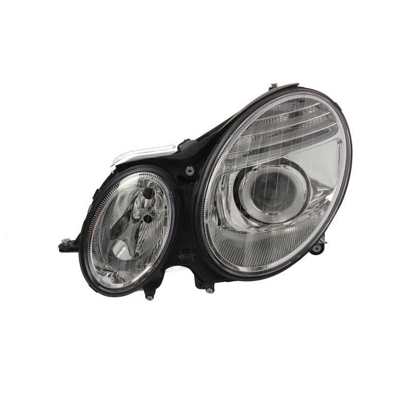 Far stanga argintiu, elecric (cu motor electric)bec H7/H7 Mercedes E-Class din 2006-2009