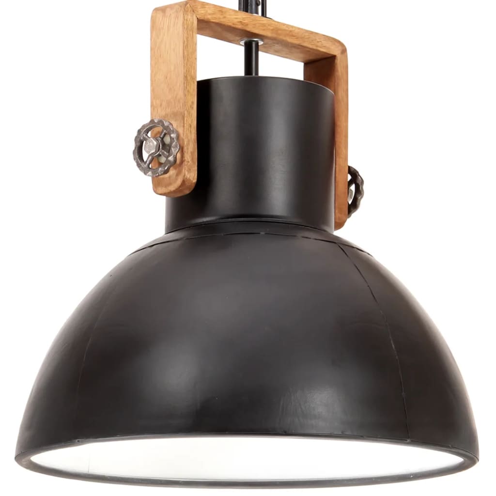Lampa suspendata industriala, vidaXL, Fier, 40 x 47 cm, Negru
