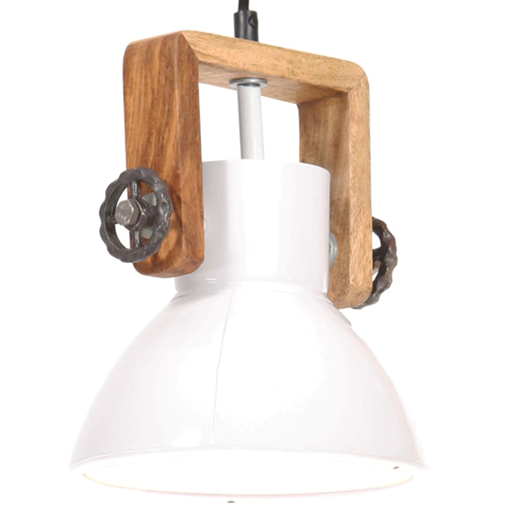 Lampa suspendata industriala, vidaXL, Fier, 19 x 24 cm, Alb