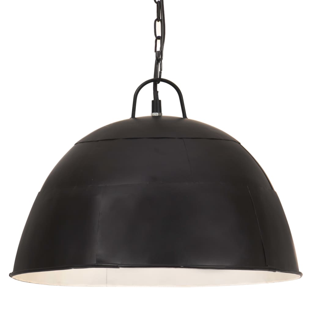 Lampa suspendata vintage rotunda, vidaXL, Fier, 41 x 26.5 cm, Negru
