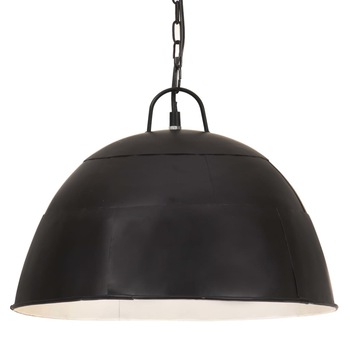 Lampa suspendata vintage rotunda, vidaXL, Fier, 41 x 26.5 cm, Negru Lampa suspendata vintage rotunda, vidaXL, Fier, 41 x 26.5 cm, Negru