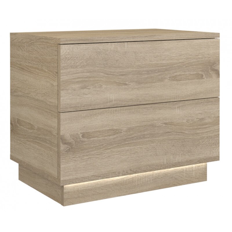 Noptiera Odell S2, 2 sertare, 55x35x47, sonoma