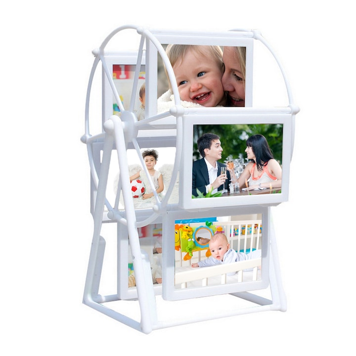 Carusel foto colaj 12 poze, Createur, alb, 33 x 23 cm