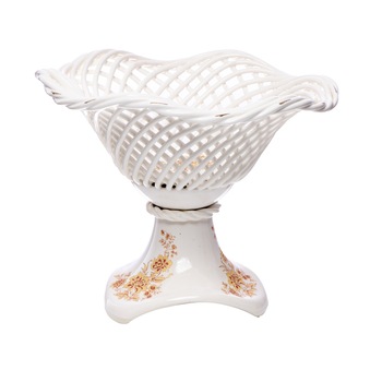 Fructiera 'Simple White III', 23 x 20 cm, realizata manual din ceramica Fructiera 'Simple White III', 23 x 20 cm, realizata manual din ceramica