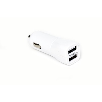 Incarcator auto cu 2 porturi usb 2.1 a alb smart phone-camera-mp 3 player Incarcator auto cu 2 porturi usb 2.1 a alb smart phone-camera-mp 3 player