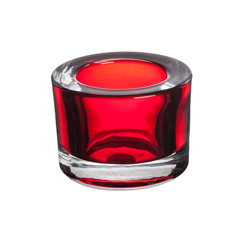 Suport lumanare, pahar, Lancaster, sticla, 8,2x 6cm, Rosu