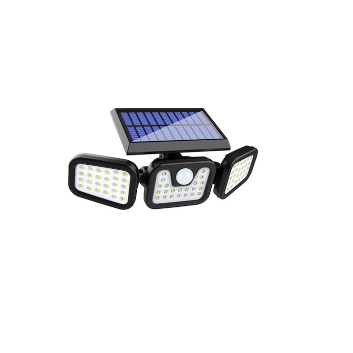 Lampa Solara Reglabila pentru Exterior cu Senzor, 74 LED-uri, 2400 mAh