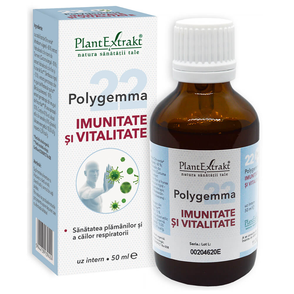 Polygemma 22 Imunitate si Vitalitate, 50 ml, Plant Extrakt