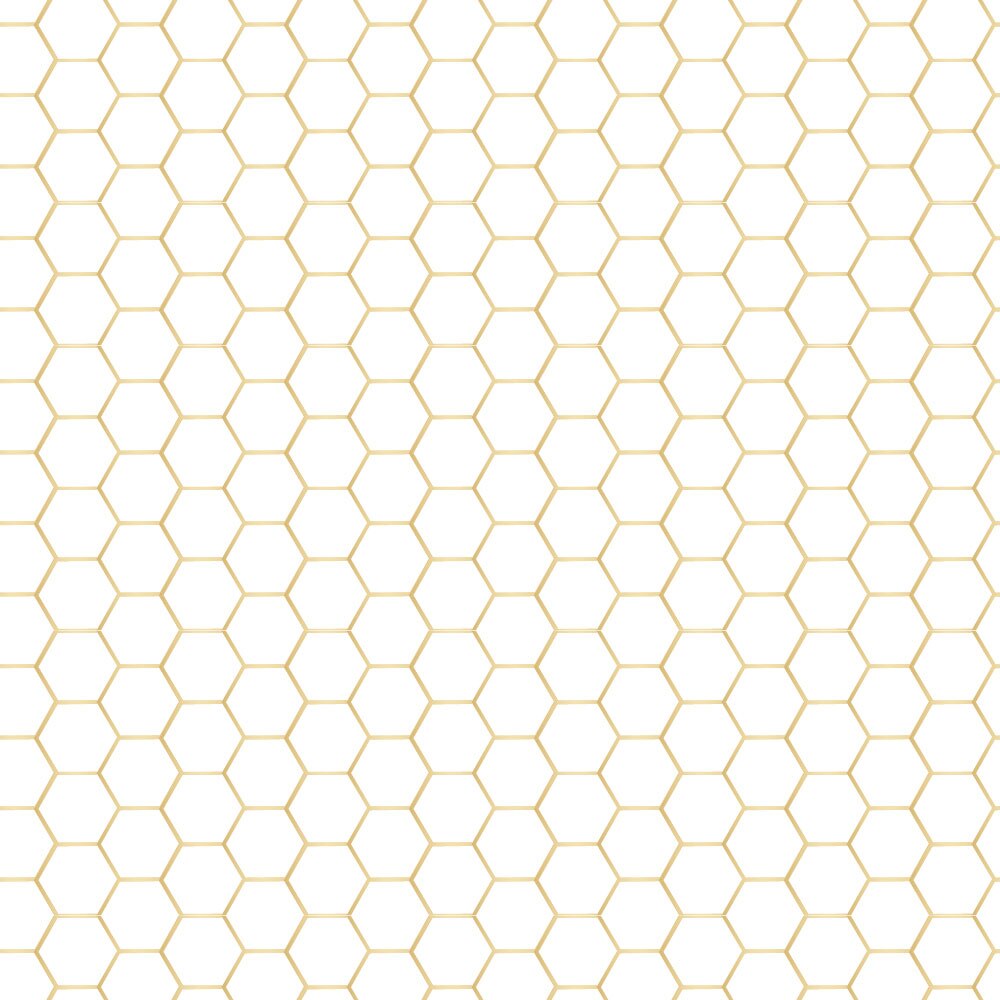 Tapet Premium Heartwork Hexagon auriu, Ecologic, Non-Woven, Set 6 Role, 150 cm x 310 cm