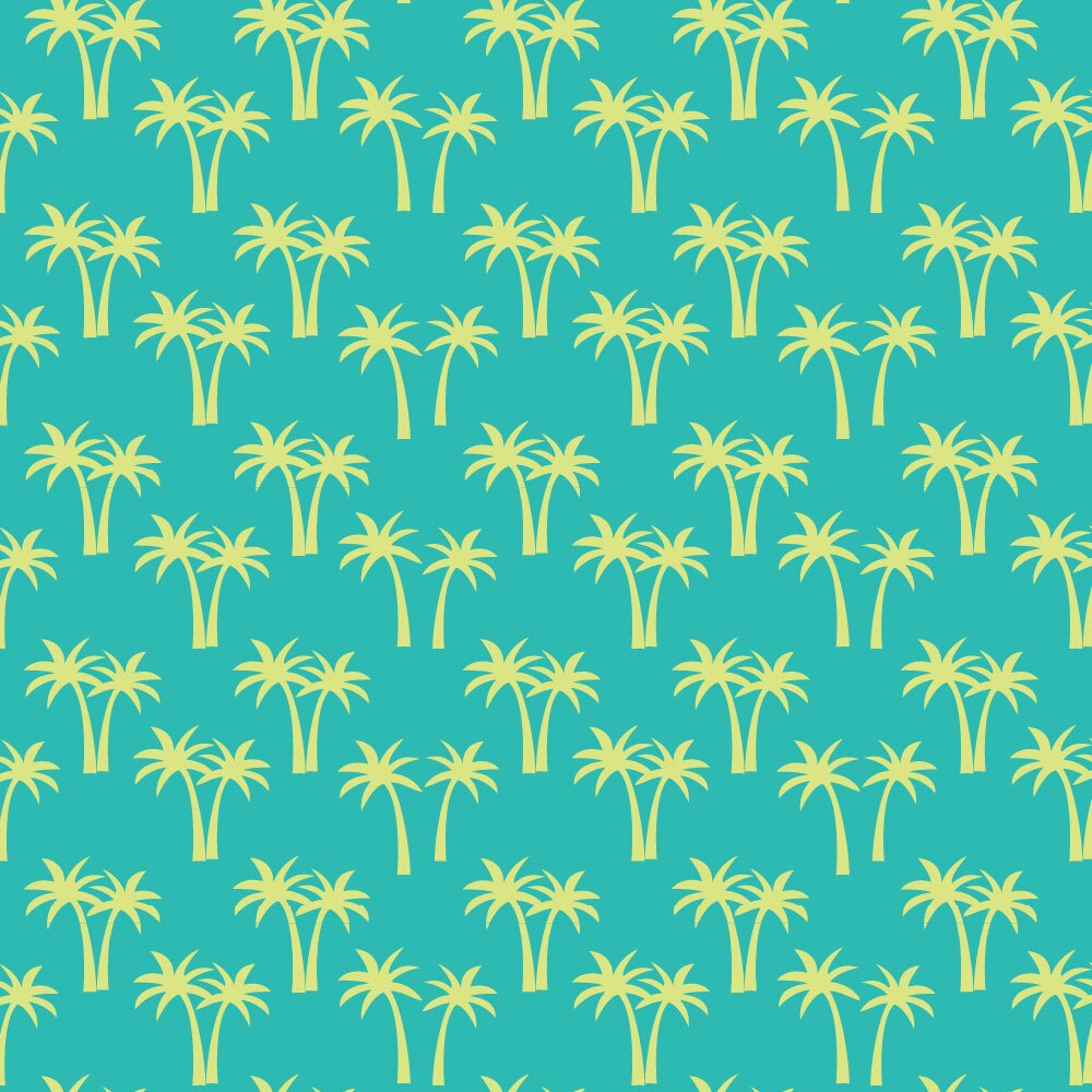 Tapet Premium Heartwork Palmieri galben turcoaz, Ecologic, Non-Woven, Set 6 Role, 150 cm x 310 cm