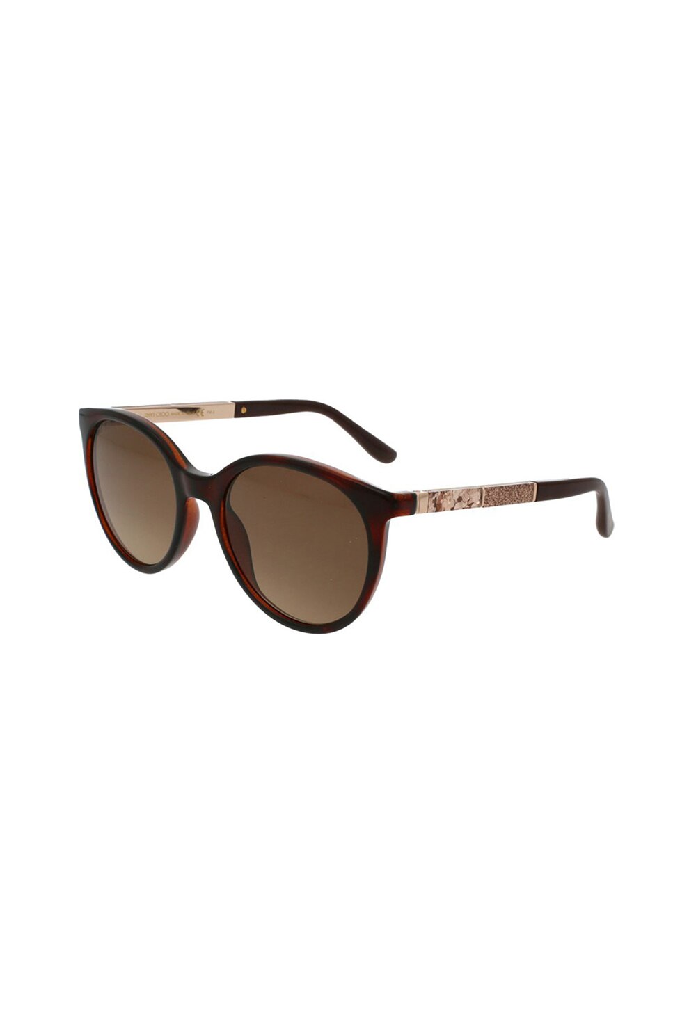 Jimmy Choo, Ochelari de soare ovali cu lentile in degrade Erie, Maro inchis/Auriu rose, 54-20-140 Standard