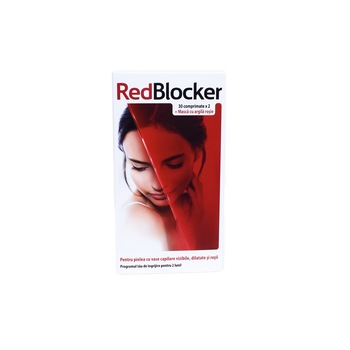 Set RedBlocker pentru pielea cu vase capilare vizibile, dilatate si rosii, RedBlocker 2×30 comprimate si Masca cu argila rosie, 50 ml Set RedBlocker pentru pielea cu vase capilare vizibile, dilatate si rosii, RedBlocker 2×30 comprimate si Masca cu argila rosie, 50 ml