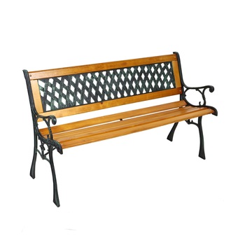 Banca pentru gradina, cu spatar, cadru din metal si lemn, 127 x 34 x 73.5 cm Banca pentru gradina, cu spatar, cadru din metal si lemn, 127 x 34 x 73.5 cm