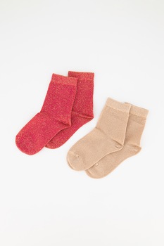 United Colors of Benetton Underwear - Csillámos zokni szett - 2 pár, Rózsaszín/Aranyszín