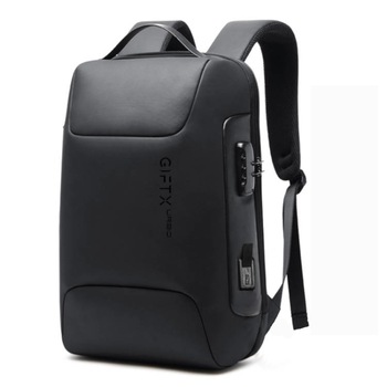 Rucsac antifurt smart GIFTX Urbio Negru, impermeabil, cu USB si cifru Rucsac antifurt smart GIFTX Urbio Negru, impermeabil, cu USB si cifru