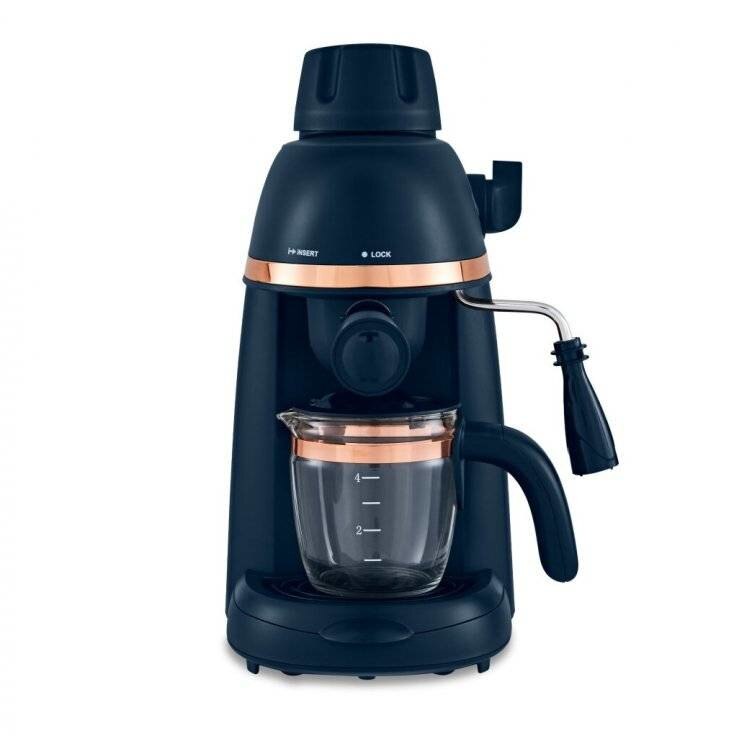 Espressor de Cafea Tower T13014MNB, Presiune 3.5 Bari, Sistem Cappucino, Putere 800W, Culoare Albastru