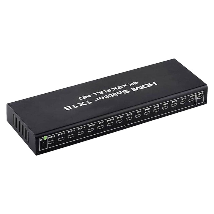 HDMI сплитер HOPE R, 1x вход, 16x4Kx2K изходи за разделителна способност, Черен