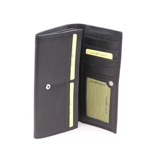 Portofel dama caza pelletteria piele naturala negru mat