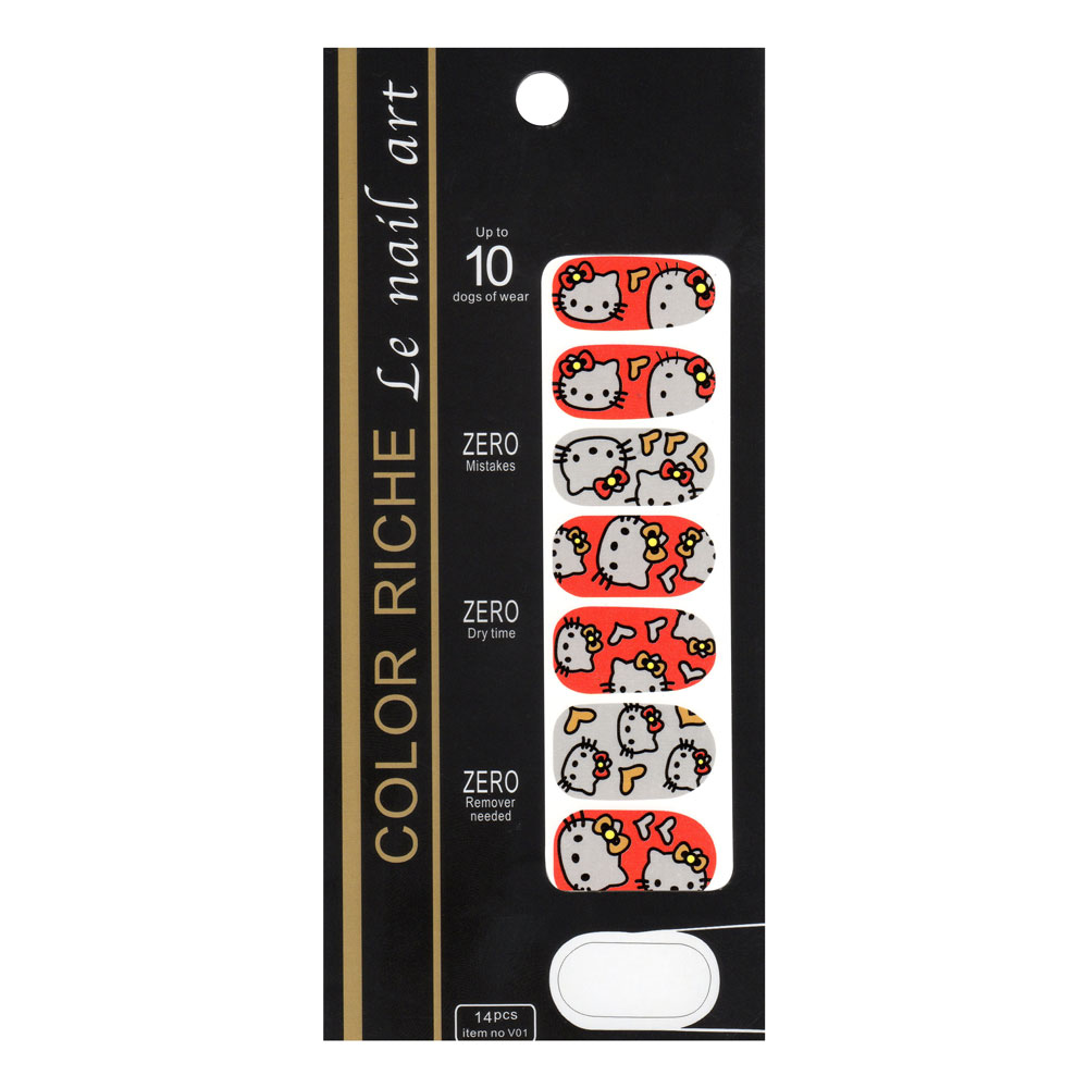 Sticker pentru decor unghii Lila Rossa, Hello Kitty, 14in1, V101-43