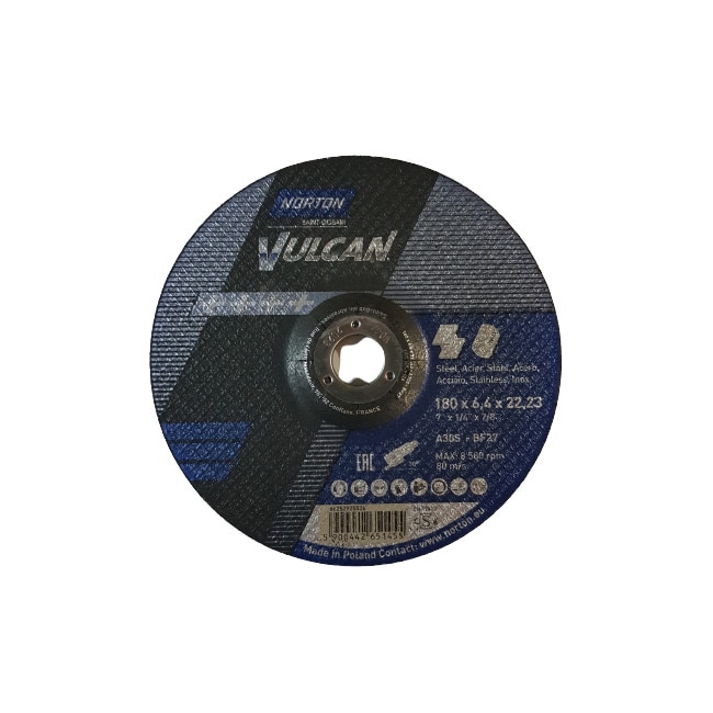 Disc Norton Saint Goban 180x6.4x22mm, Vulcan, metal si inox